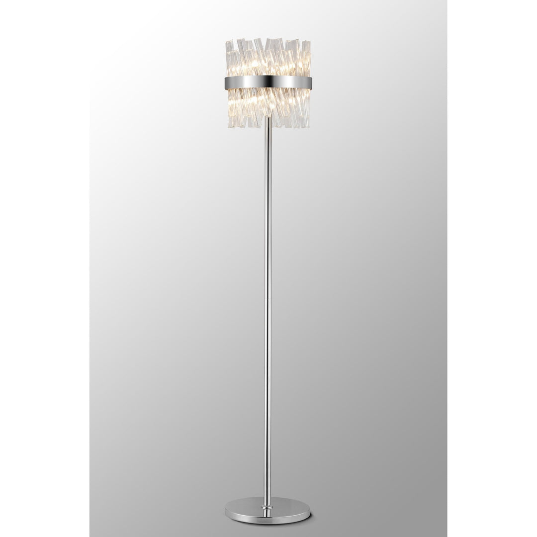 Nelson Lighting NL9514PN/CL9 Kaffer 8 Light Floor Lamp Polished Nickel Clear