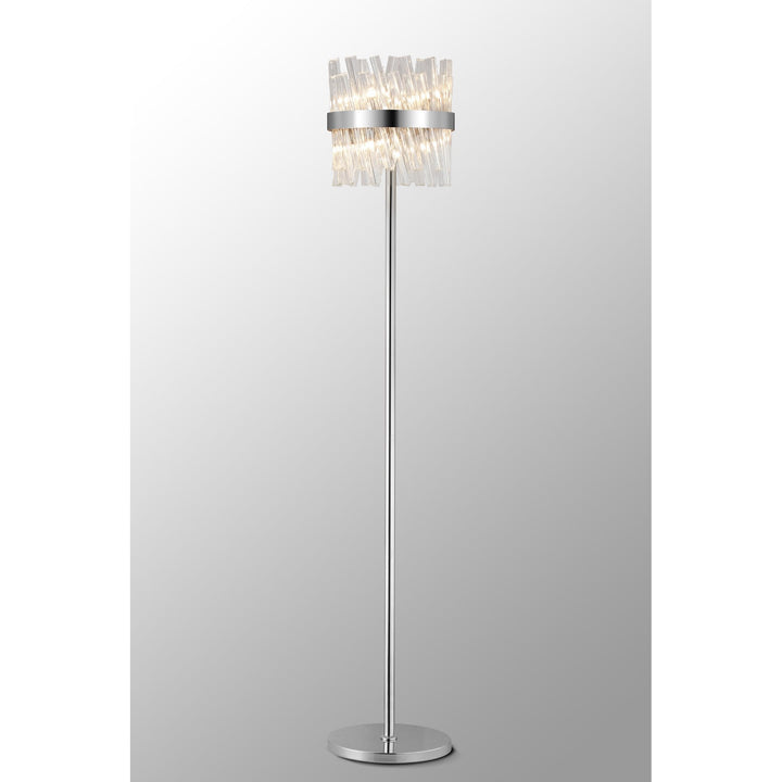 Nelson Lighting NL9514PN/CL9 Kaffer 8 Light Floor Lamp Polished Nickel Clear