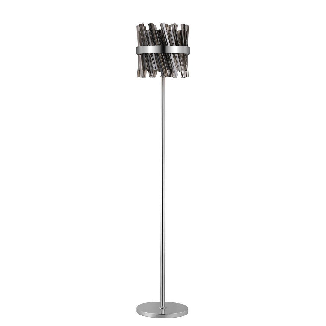 Nelson Lighting NL9514PN/SM9 Kaffer 8 Light Floor Lamp Polished Nickel Smoke