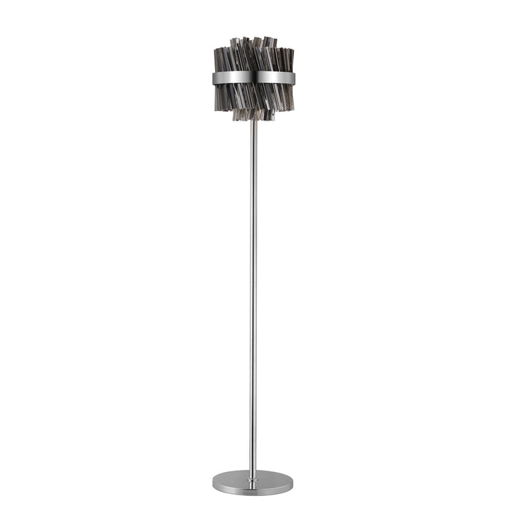 Nelson Lighting NL9514PN/SM9 Kaffer 8 Light Floor Lamp Polished Nickel Smoke