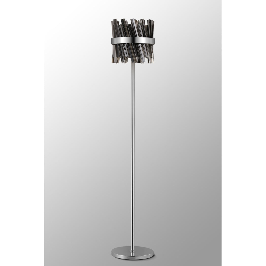 Nelson Lighting NL9514PN/SM9 Kaffer 8 Light Floor Lamp Polished Nickel Smoke