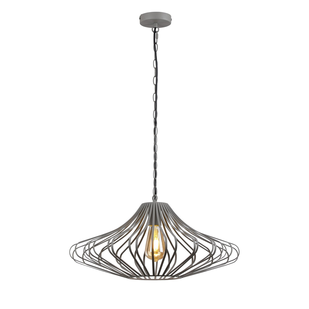 Nelson Lighting NL74339 Kat 1 Light Pendant Sand Grey