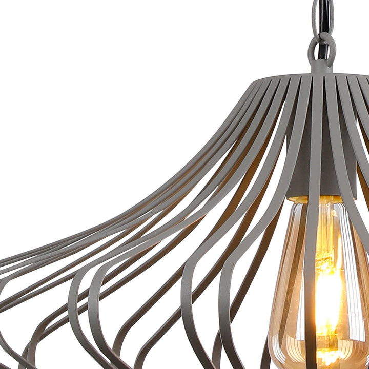 Nelson Lighting NL74339 Kat 1 Light Pendant Sand Grey