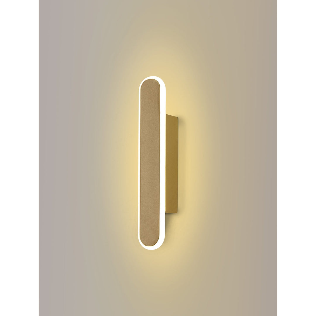 Nelson Lighting NL7765SG9 Kava 1 LED Wall Light Sand Gold Matt White