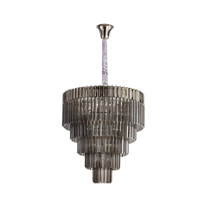 Nelson Lighting NL84449 Vienna 19 Light Round 5 Tier Pendant Polished Nickel Smoked