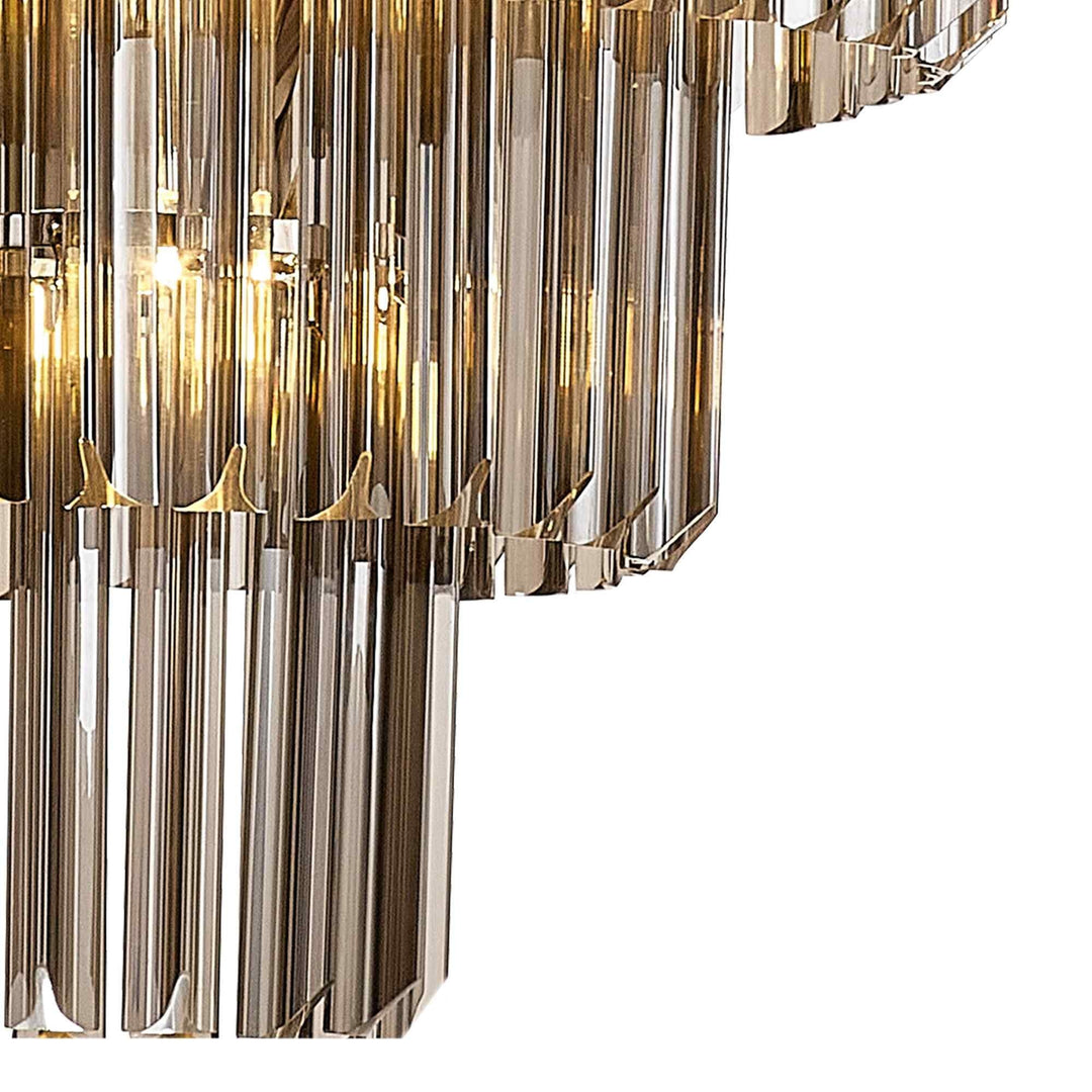 Nelson Lighting NL84449 Vienna 19 Light Round 5 Tier Pendant Polished Nickel Smoked