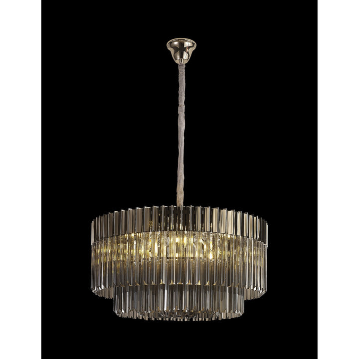 Nelson Lighting NL84459 Vienna 12 Light Round Pendant Polished Nickel Smoked