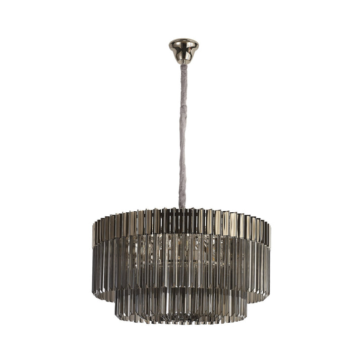 Nelson Lighting NL84459 Vienna 12 Light Round Pendant Polished Nickel Smoked