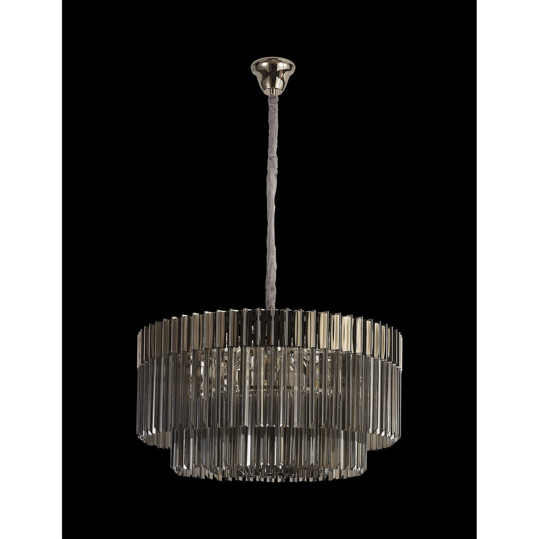 Nelson Lighting NL84459 Vienna 12 Light Round Pendant Polished Nickel Smoked