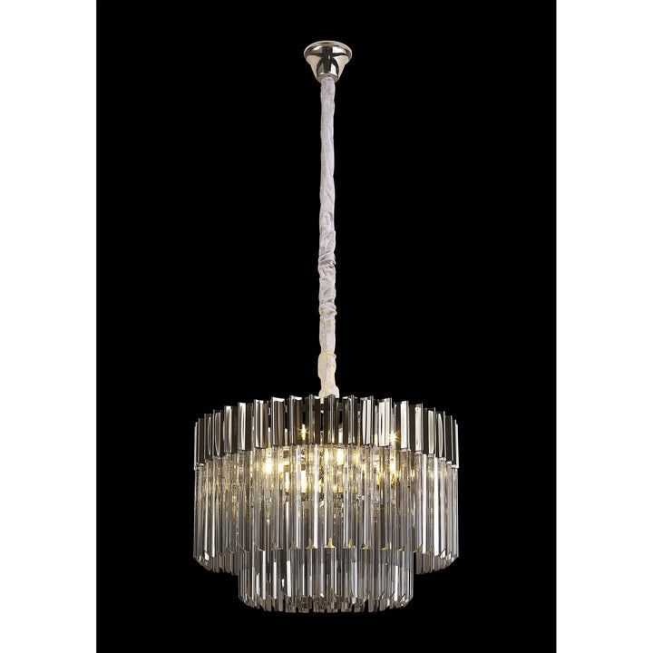 Nelson Lighting NL84469 Vienna 8 Light Round Pendant Polished Nickel Smoked