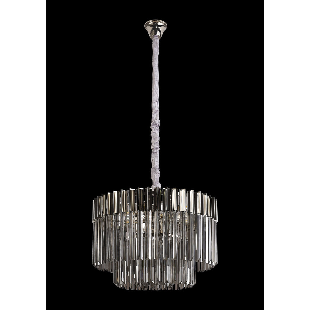 Nelson Lighting NL84469 Vienna 8 Light Round Pendant Polished Nickel Smoked