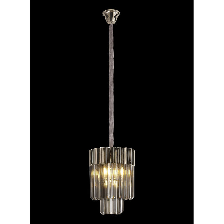 Nelson Lighting NL84479 Vienna 4 Light Round Pendant Polished Nickel Smoked