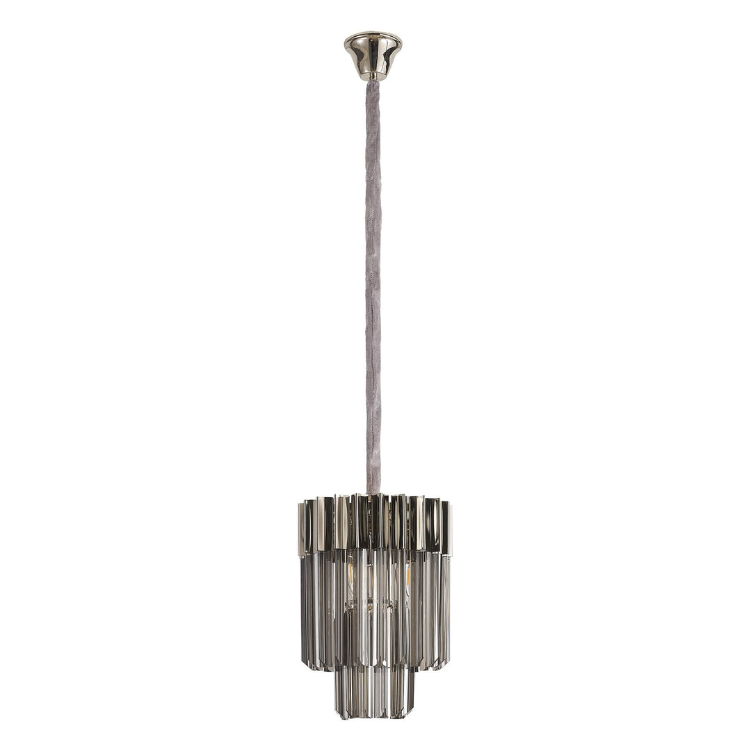 Nelson Lighting NL84479 Vienna 4 Light Round Pendant Polished Nickel Smoked