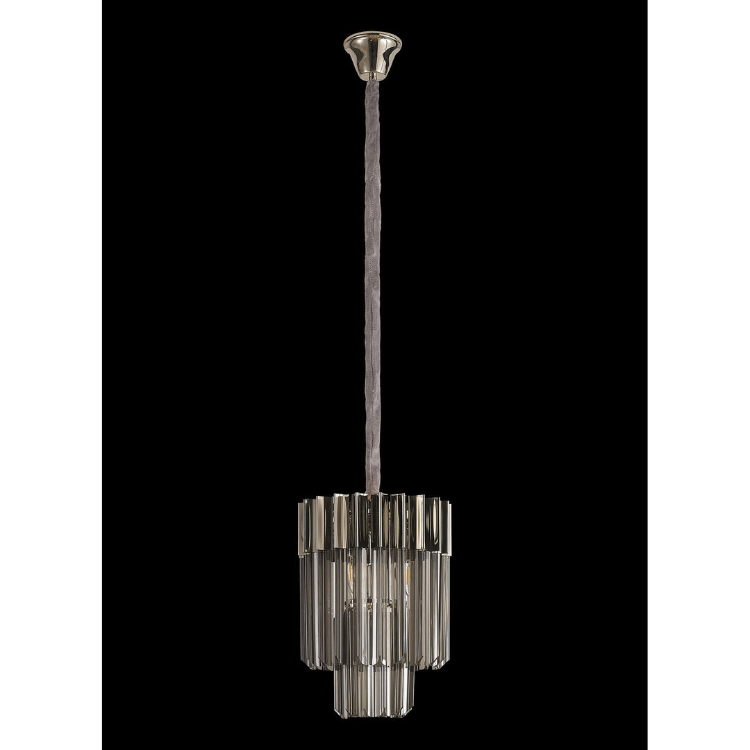 Nelson Lighting NL84479 Vienna 4 Light Round Pendant Polished Nickel Smoked