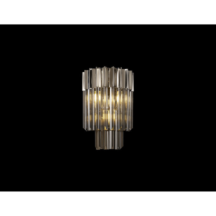 Nelson Lighting NL84499 Vienna 3 Light Wall Light Polished Nickel Smoked