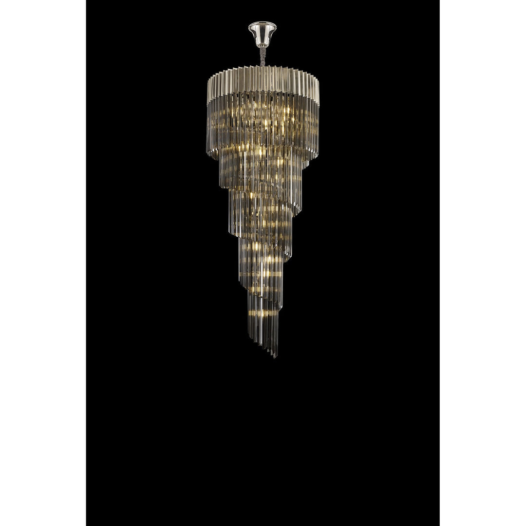 Nelson Lighting NL84539 Vienna 23 Light Round 5 Tier Pendant Polished Nickel Smoked