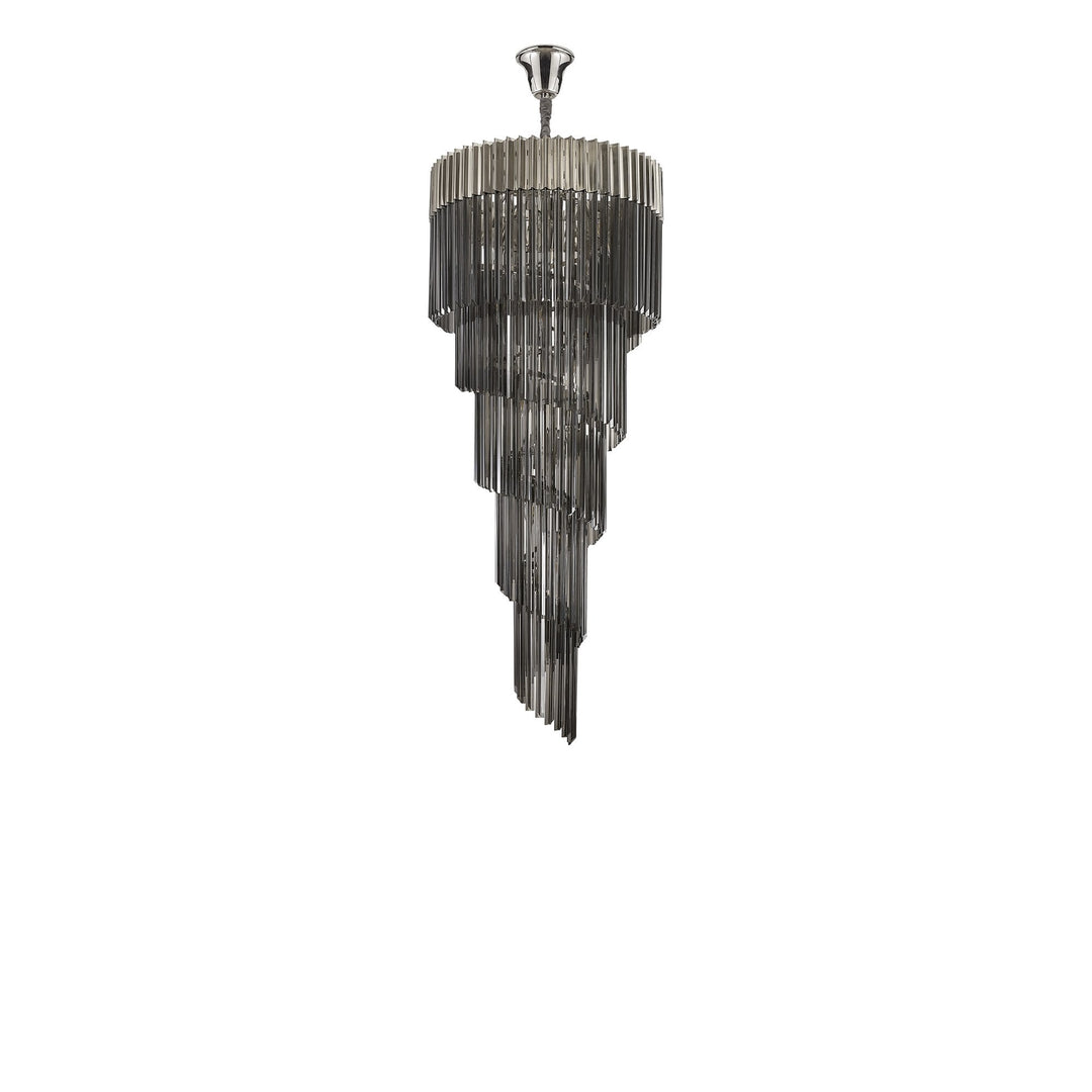 Nelson Lighting NL84539 Vienna 23 Light Round 5 Tier Pendant Polished Nickel Smoked