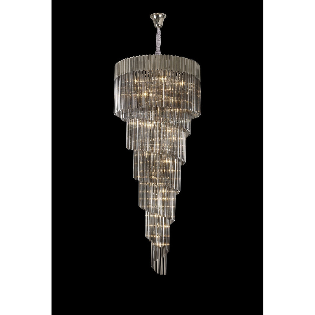 Nelson Lighting NL84549 Vienna 31 Light Round 7 Tier Pendant Polished Nickel Smoked