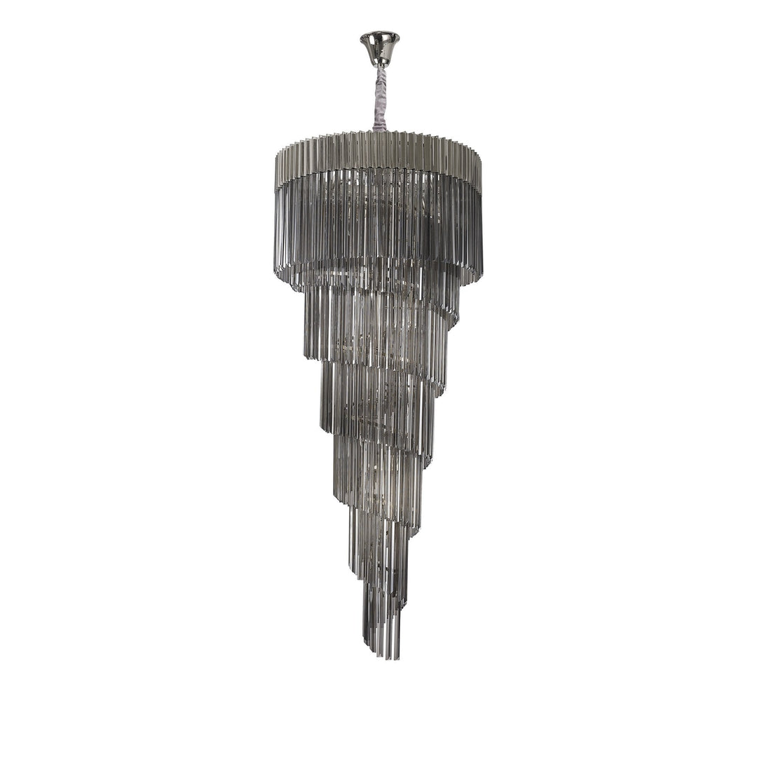 Nelson Lighting NL84549 Vienna 31 Light Round 7 Tier Pendant Polished Nickel Smoked