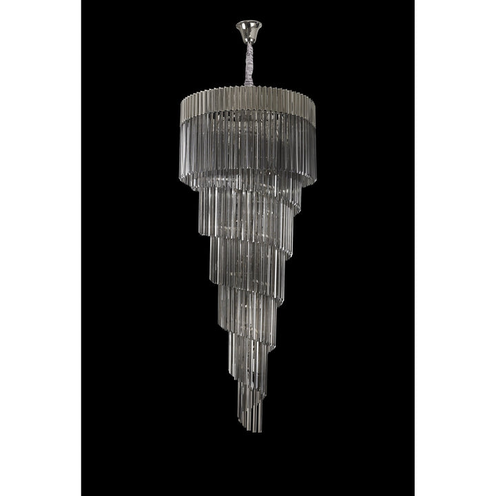 Nelson Lighting NL84549 Vienna 31 Light Round 7 Tier Pendant Polished Nickel Smoked