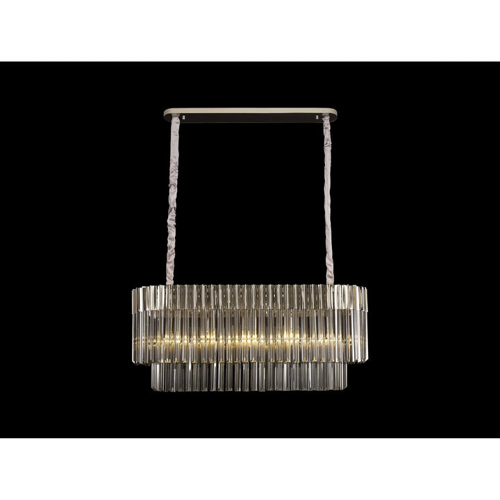 Nelson Lighting NL84559 Vienna 5 Light Rectangle Pendant Polished Nickel Smoked