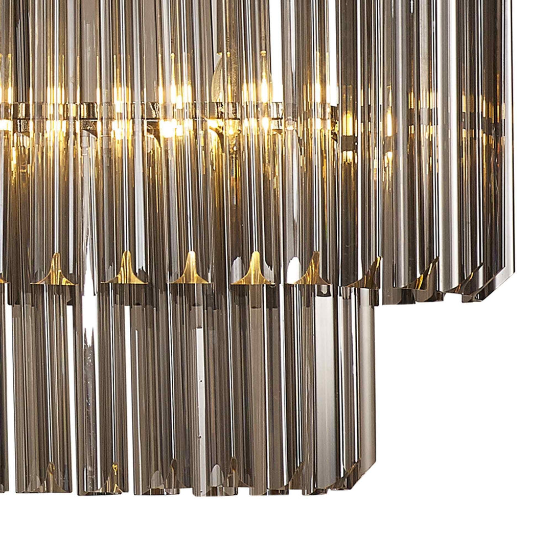 Nelson Lighting NL84559 Vienna 5 Light Rectangle Pendant Polished Nickel Smoked