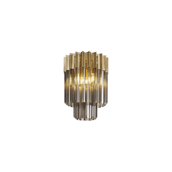 Nelson Lighting NL89329 Vienna 3 Light Ceiling Light Brass Smoked