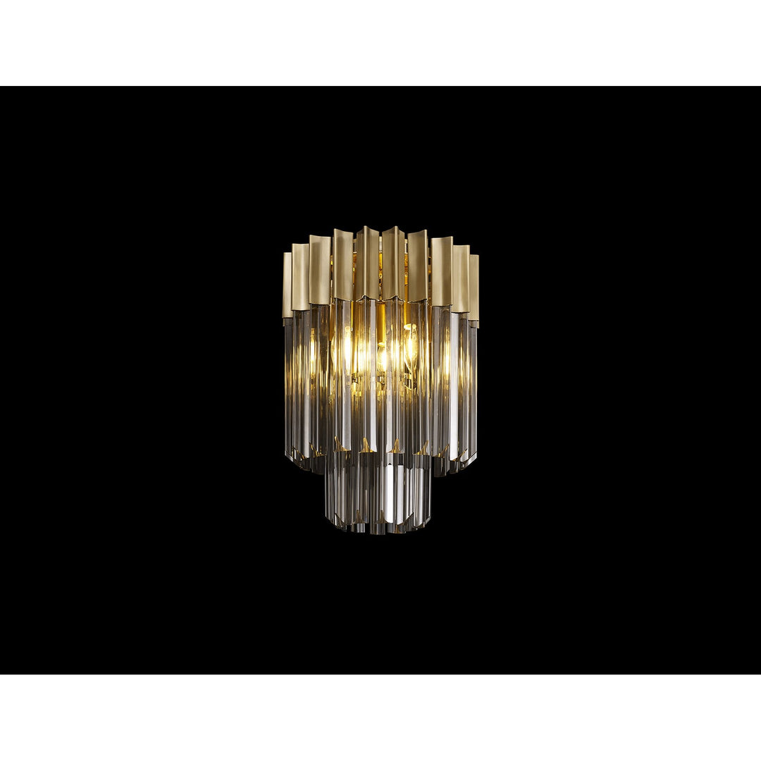 Nelson Lighting NL89329 Vienna 3 Light Ceiling Light Brass Smoked