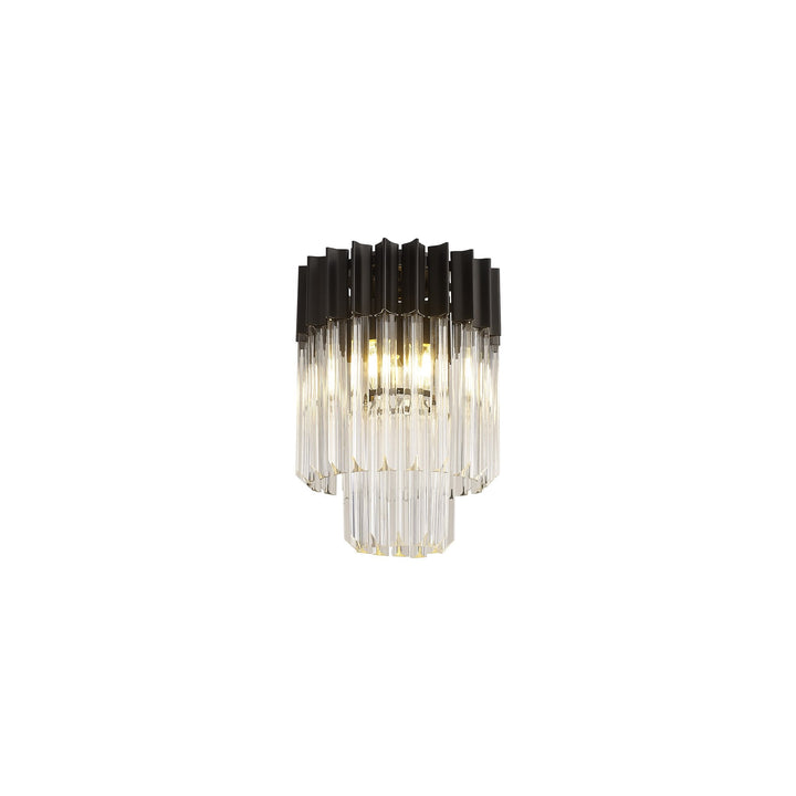 Nelson Lighting NL89359 Vienna 3 Light Ceiling Light Matt Black Clear