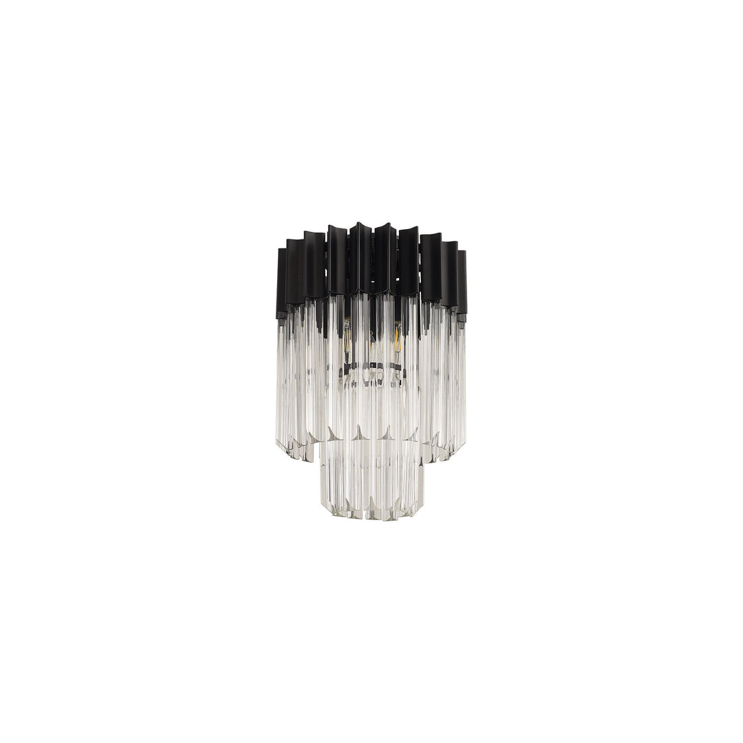 Nelson Lighting NL89359 Vienna 3 Light Ceiling Light Matt Black Clear