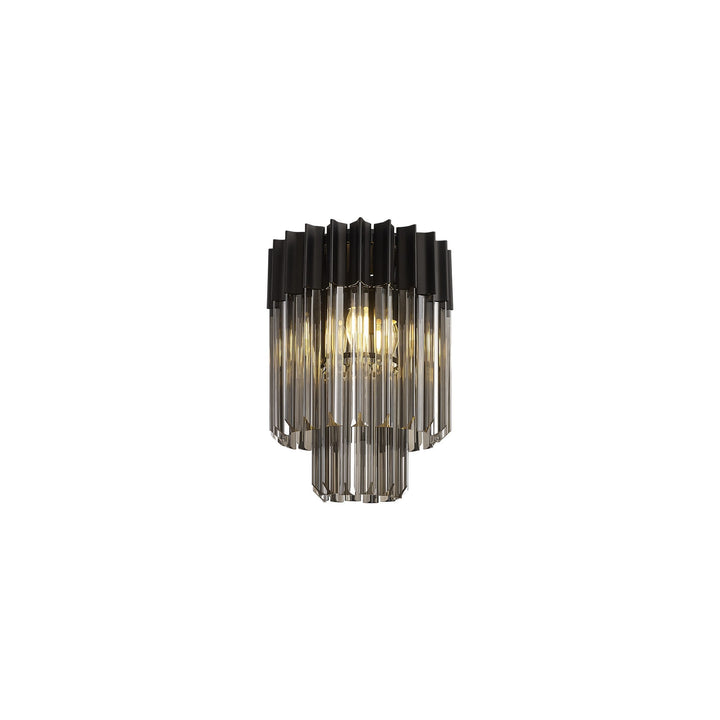 Nelson Lighting NL89369 Vienna 3 Light Ceiling Light Matt Black Smoked