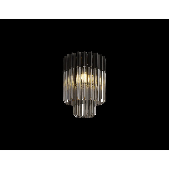 Nelson Lighting NL89369 Vienna 3 Light Ceiling Light Matt Black Smoked