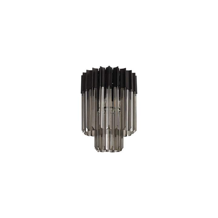 Nelson Lighting NL89369 Vienna 3 Light Ceiling Light Matt Black Smoked