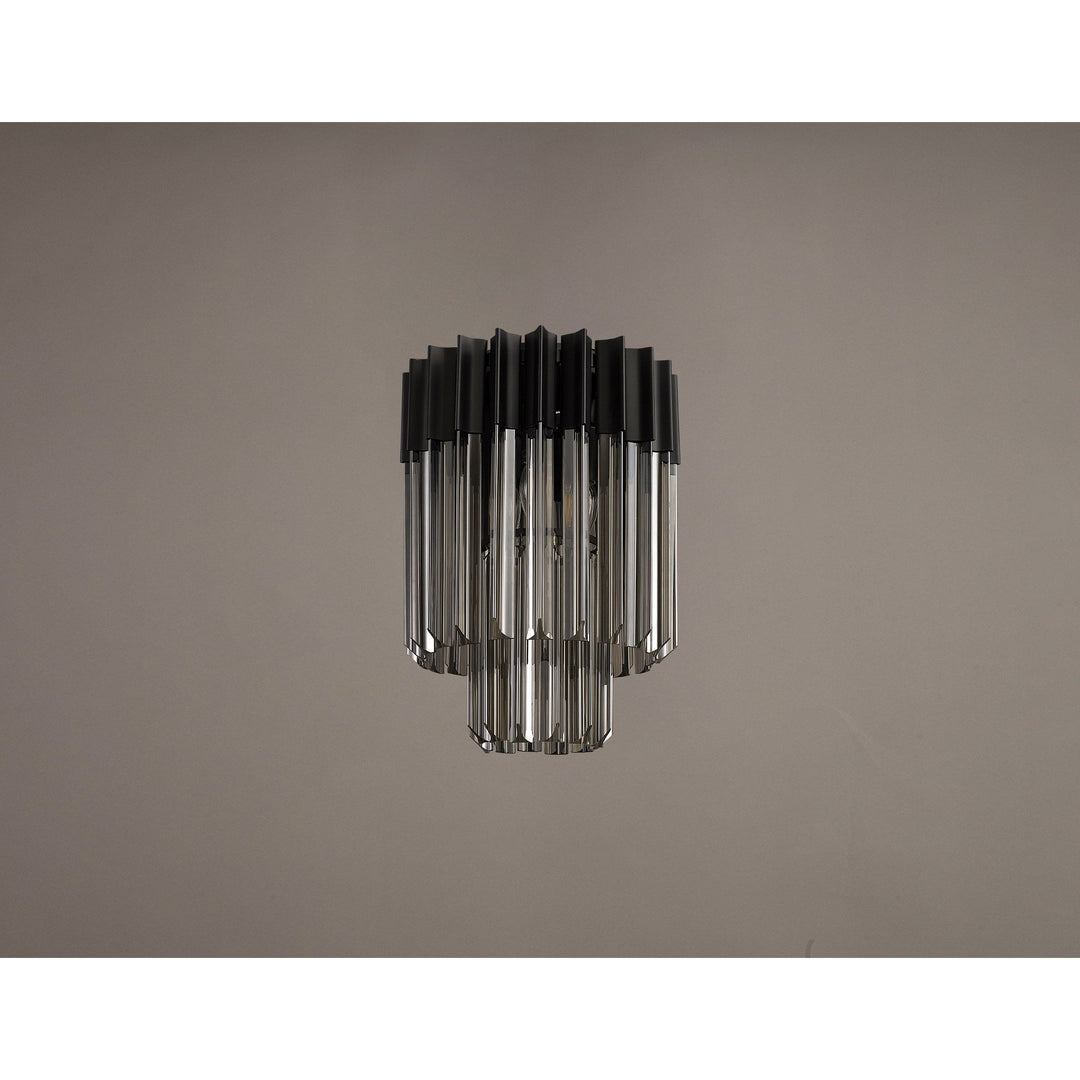 Nelson Lighting NL89369 Vienna 3 Light Ceiling Light Matt Black Smoked