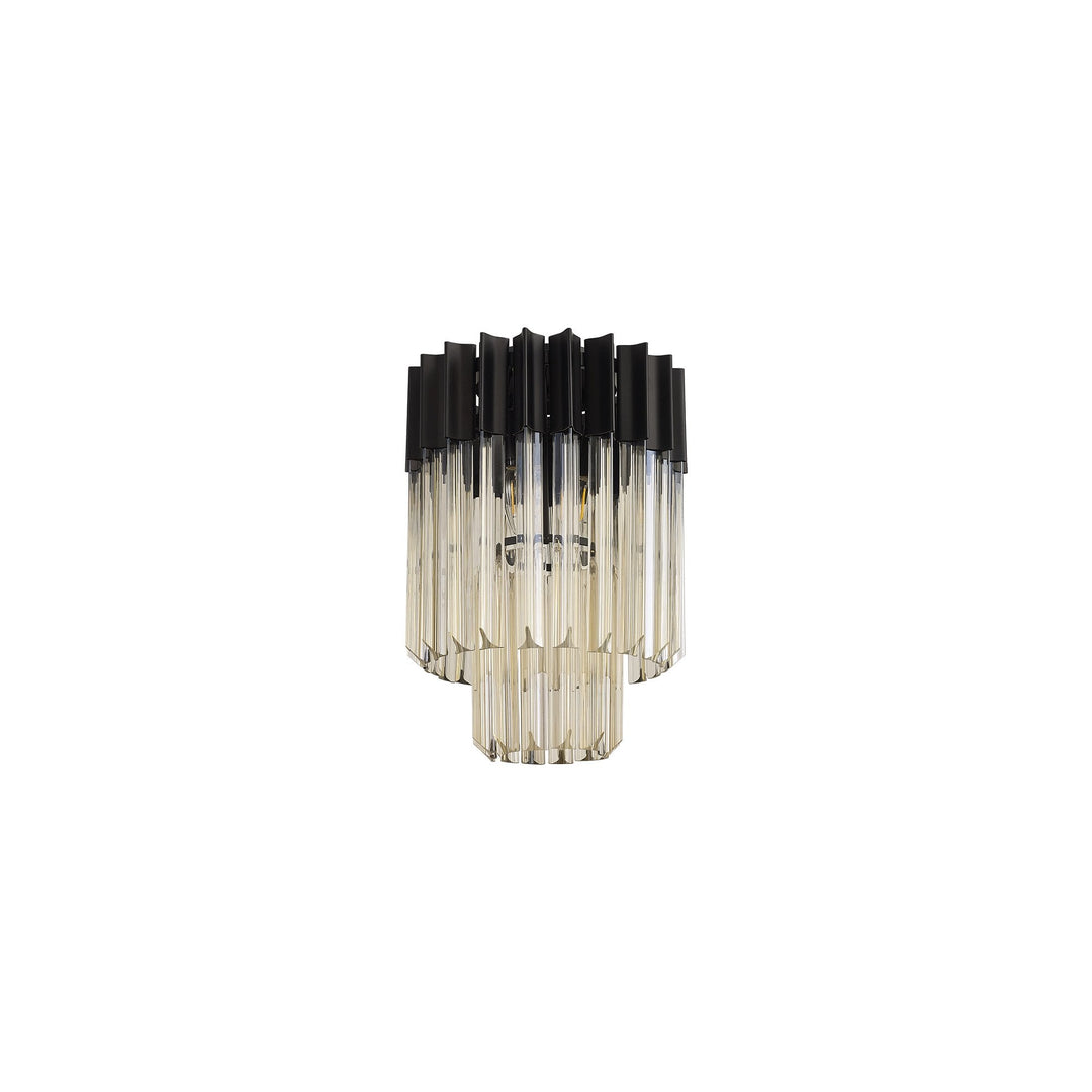 Nelson Lighting NL89379 Vienna 3 Light Ceiling Light Matt Black Cognac