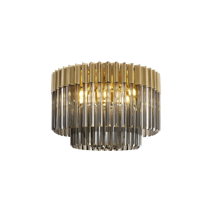 Nelson Lighting NL89389 Vienna 7 Light Ceiling Light Brass Smoked