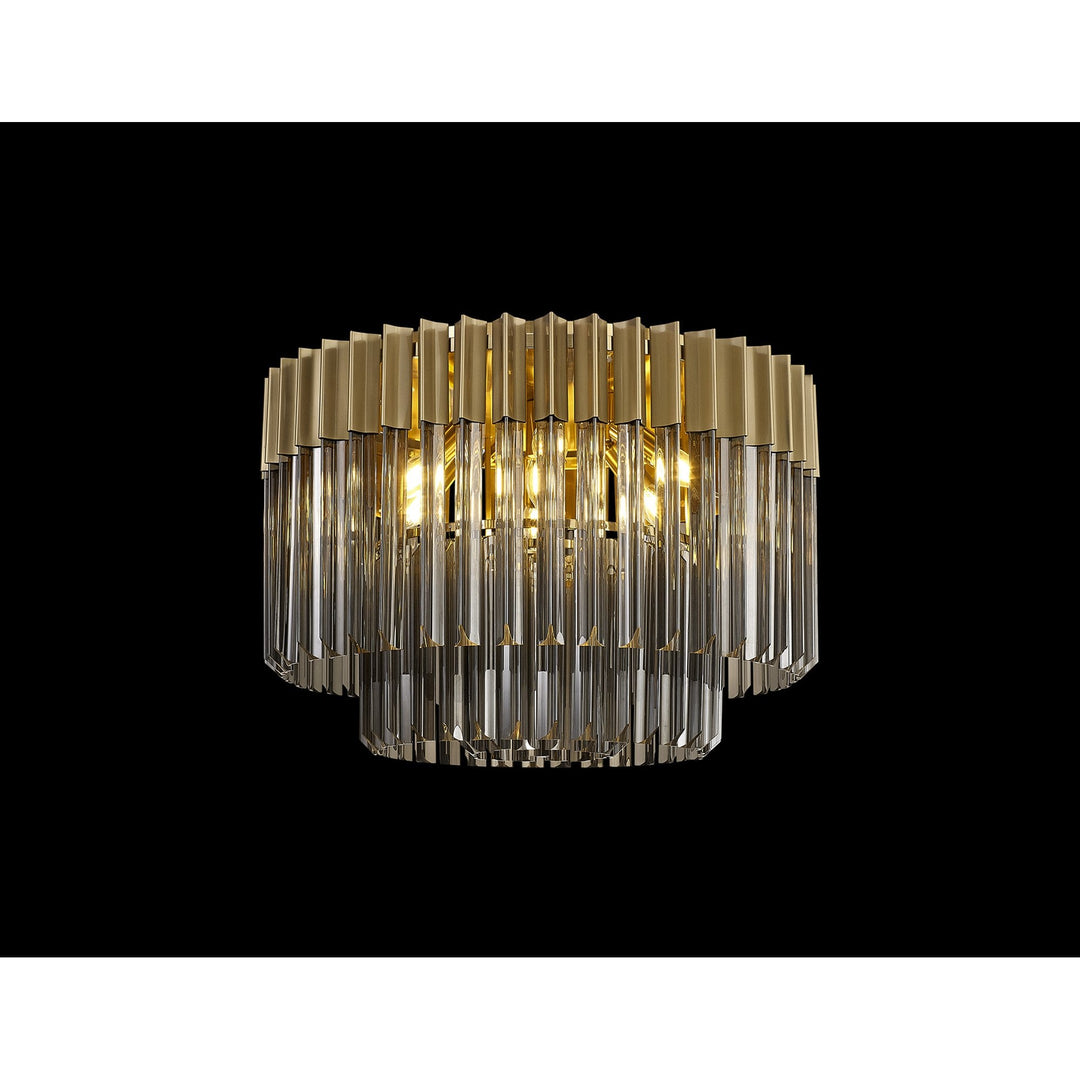 Nelson Lighting NL89389 Vienna 7 Light Ceiling Light Brass Smoked