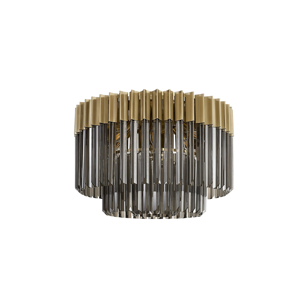 Nelson Lighting NL89389 Vienna 7 Light Ceiling Light Brass Smoked