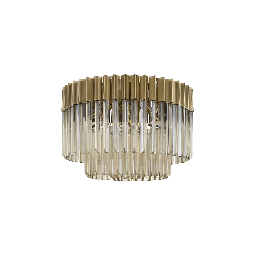 Nelson Lighting NL89399 Vienna 7 Light Ceiling Light Brass Cognac