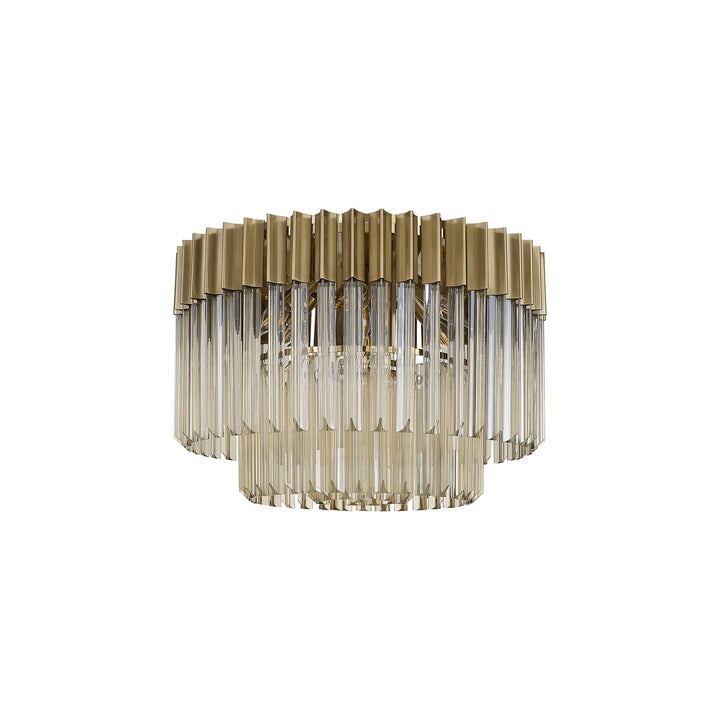 Nelson Lighting NL89399 Vienna 7 Light Ceiling Light Brass Cognac