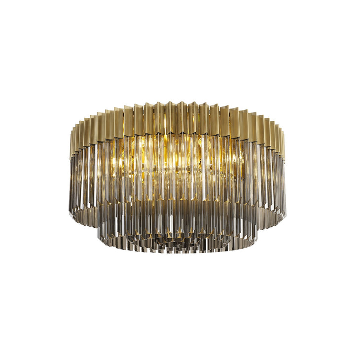 Nelson Lighting NL89449 Vienna 12 Light Ceiling Light Brass Smoked