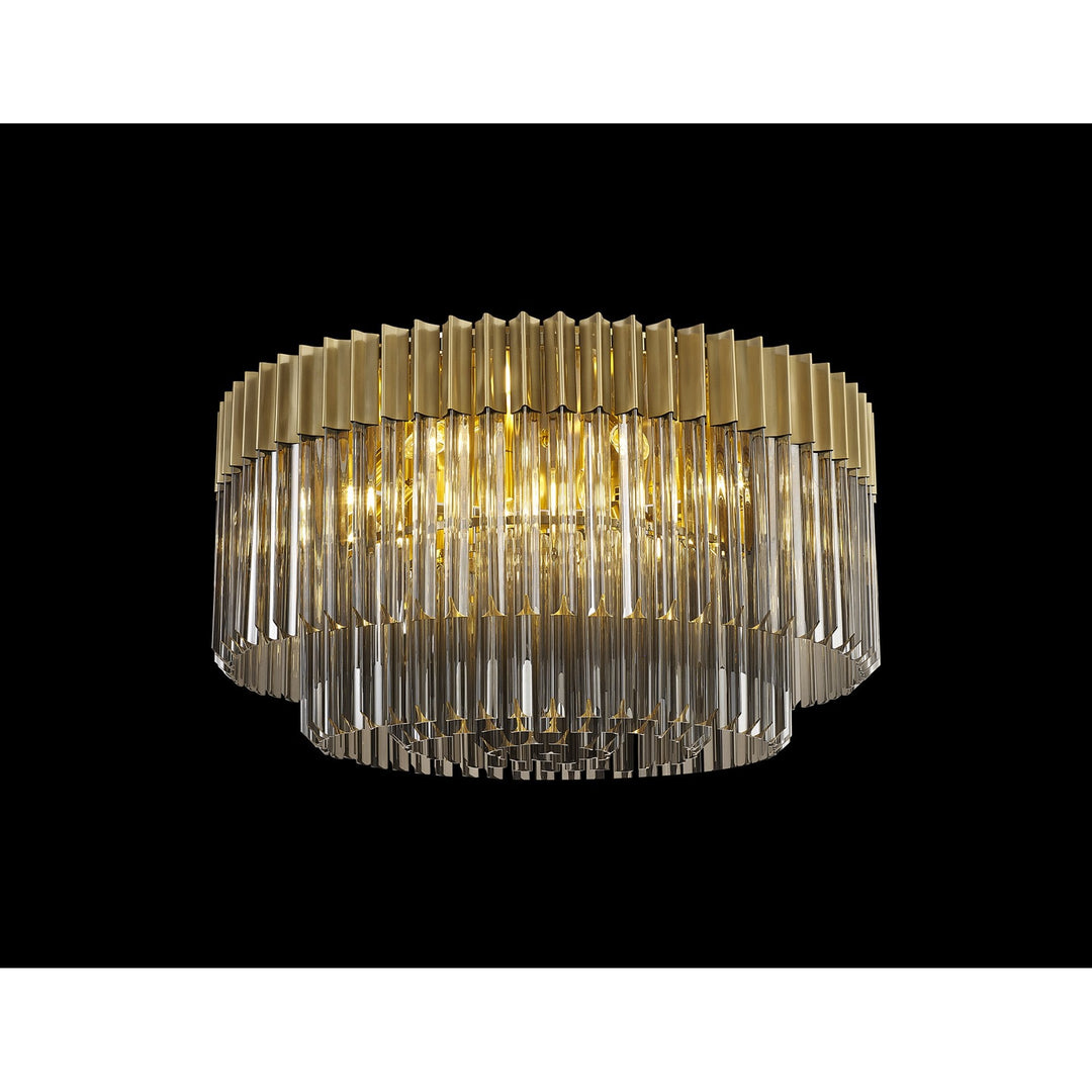 Nelson Lighting NL89449 Vienna 12 Light Ceiling Light Brass Smoked