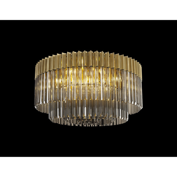 Nelson Lighting NL89449 Vienna 12 Light Ceiling Light Brass Smoked