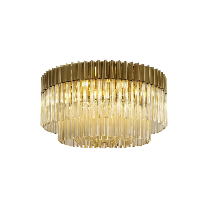 Nelson Lighting NL89459 Vienna 12 Light Ceiling Light Brass Cognac