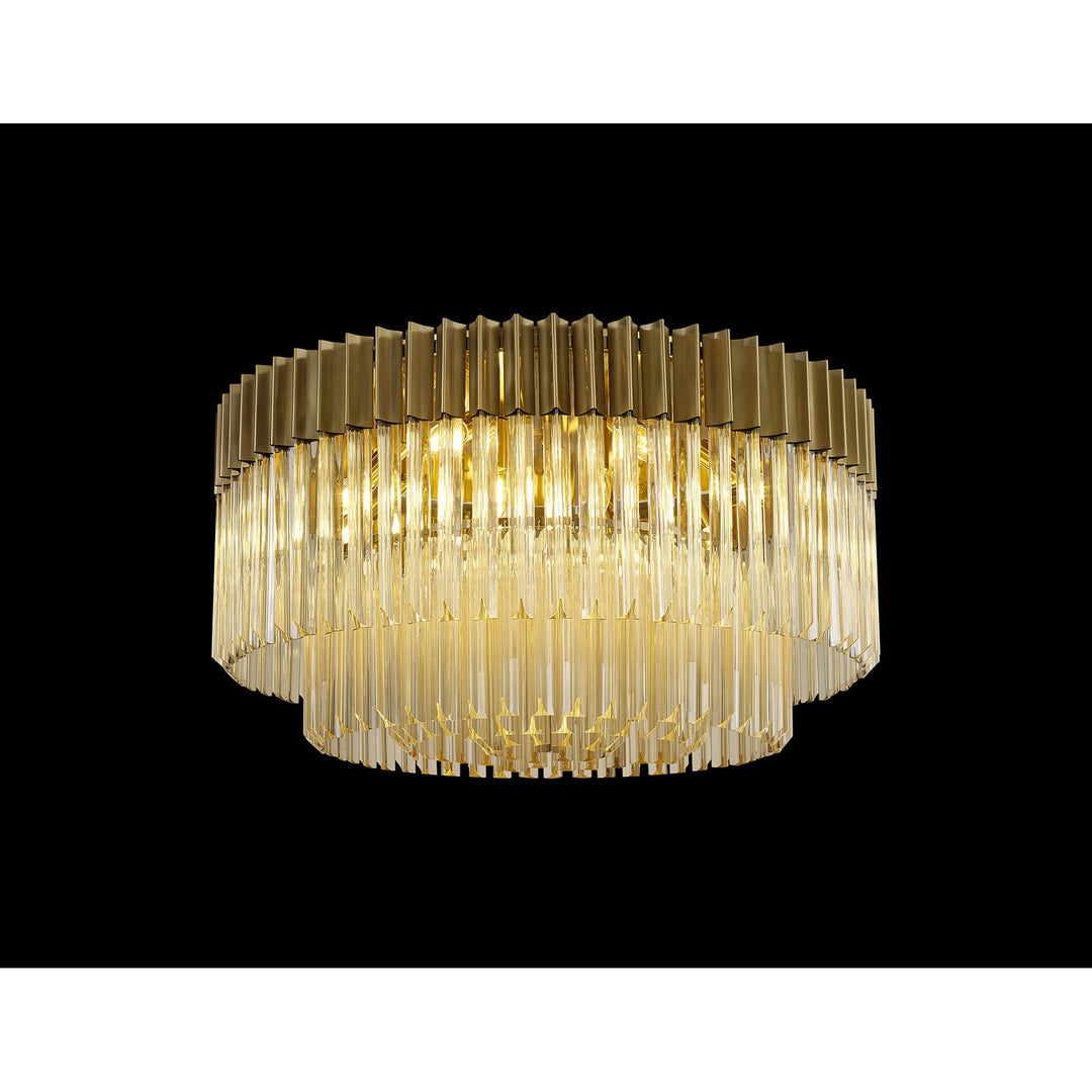 Nelson Lighting NL89459 Vienna 12 Light Ceiling Light Brass Cognac