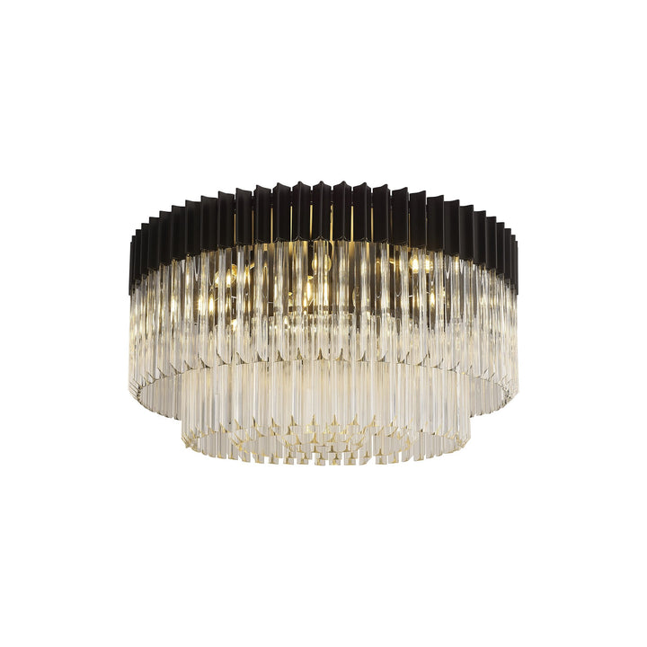 Nelson Lighting NL89479 Vienna 12 Light Ceiling Light Matt Black Clear