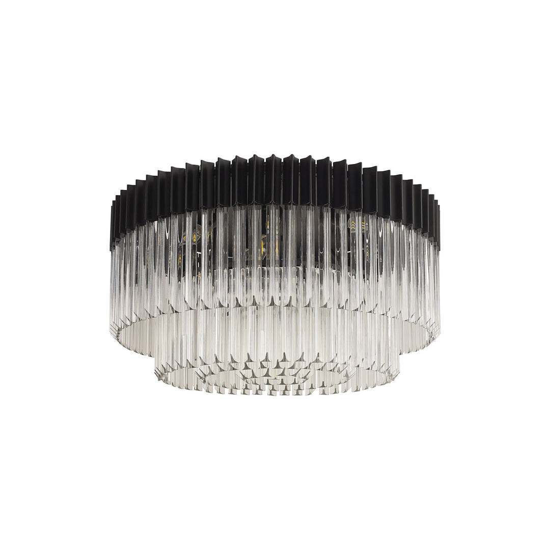 Nelson Lighting NL89479 Vienna 12 Light Ceiling Light Matt Black Clear