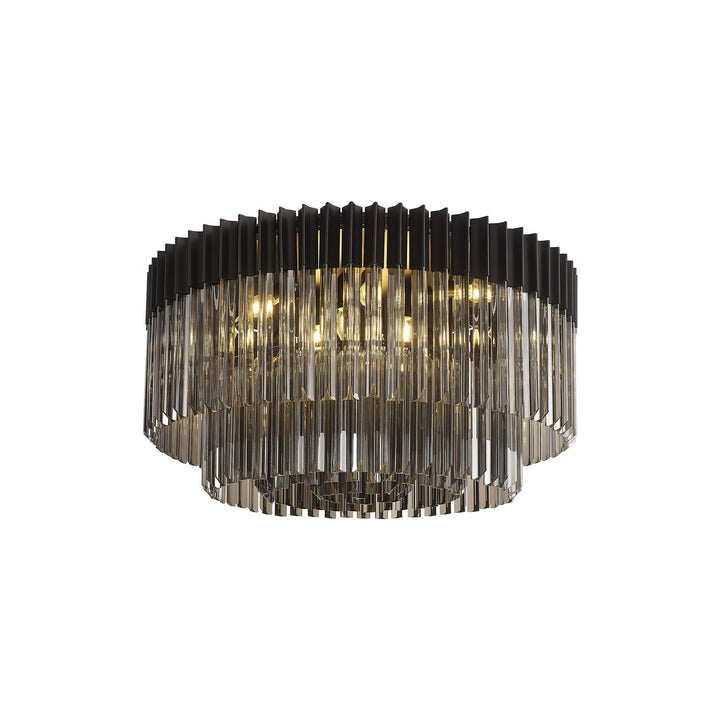 Nelson Lighting NL89489 Vienna 12 Light Ceiling Light Matt Black Smoked