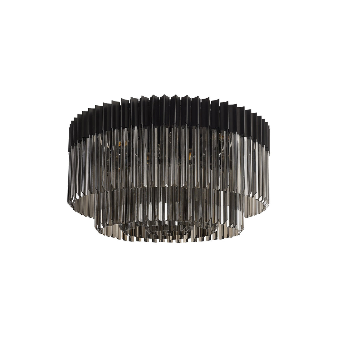 Nelson Lighting NL89489 Vienna 12 Light Ceiling Light Matt Black Smoked