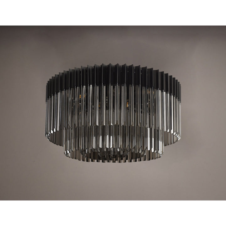 Nelson Lighting NL89489 Vienna 12 Light Ceiling Light Matt Black Smoked